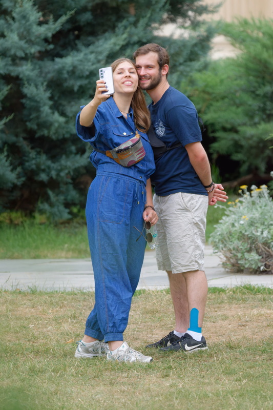 Young couple taking a selfie